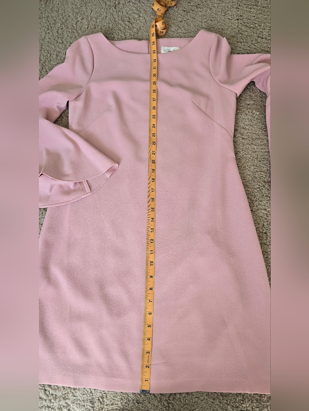 Eliza J Soft Pink Bell-Sleeve Shift Dress Sz. 8 - Picture 9 of 9